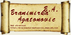 Branimirka Agatonović vizit kartica